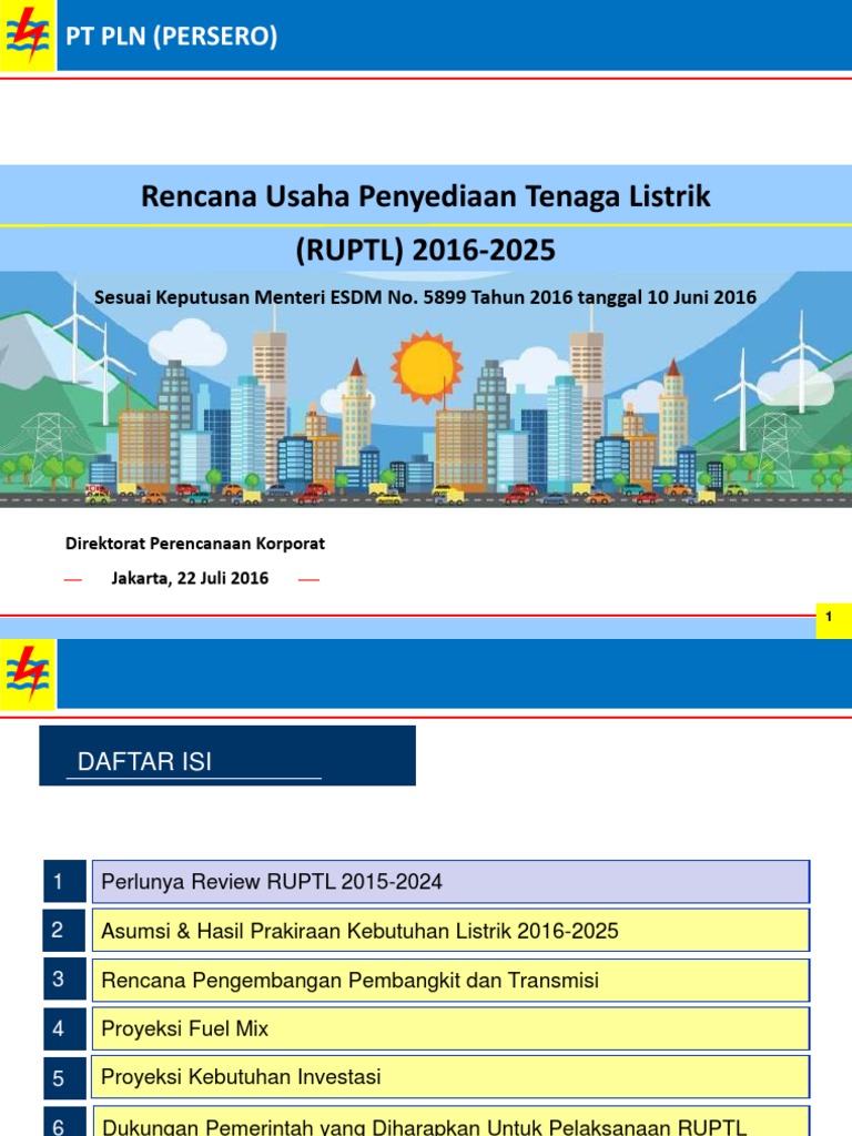 RUPTL 2016-2025: Proyeksi Energi Listrik | PDF