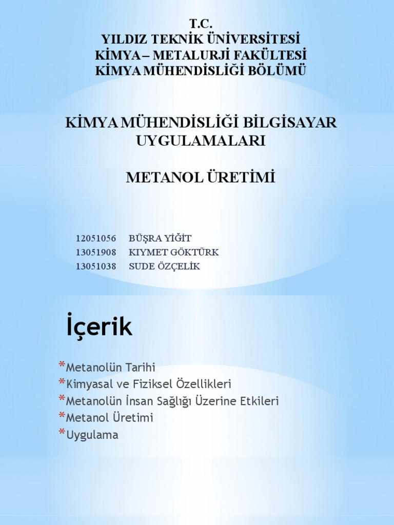 Metanol üretimi | PDF