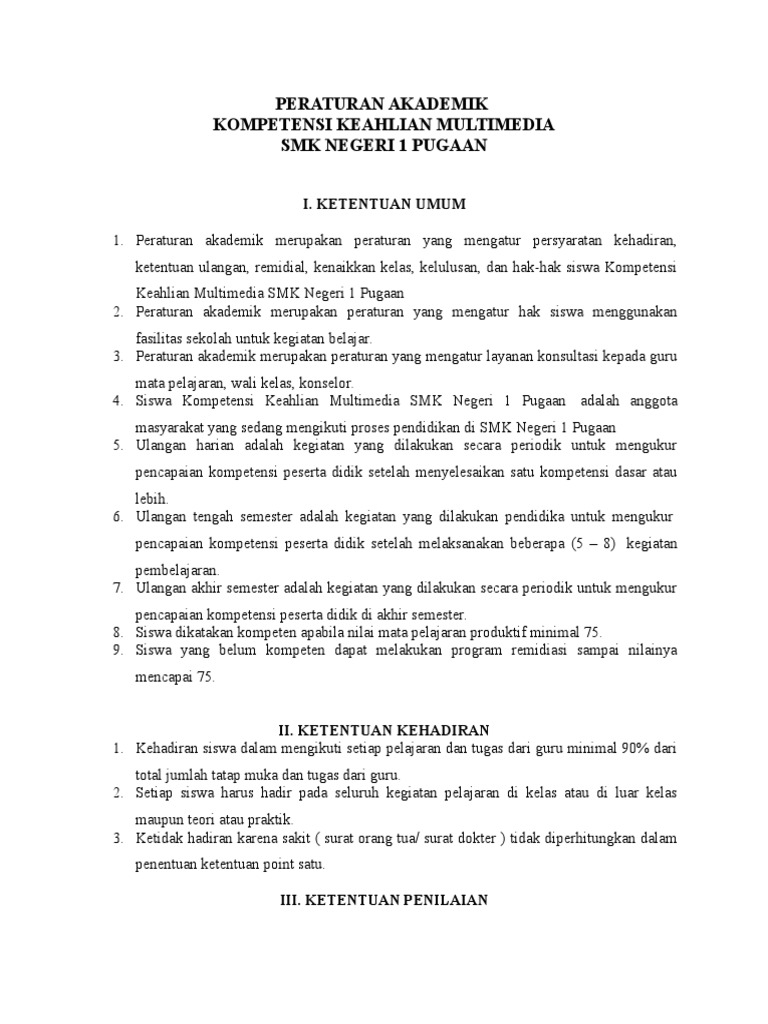 Peraturan Akademik Multimedia PDF