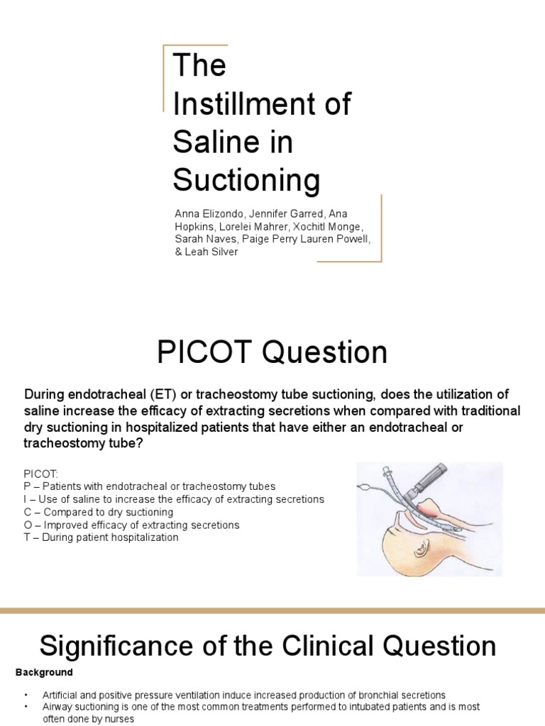 The Instillment of Saline in Suctioning Ebp Group D | PDF | Evidence ...