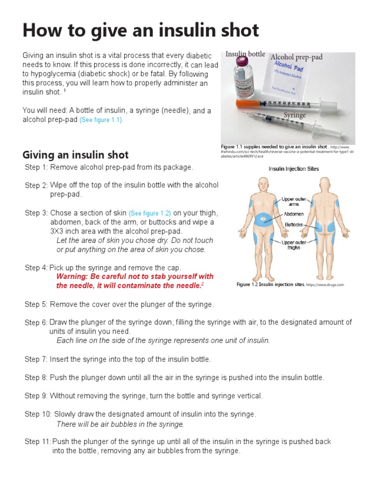 How to Properly Administer Insulin Shots | PDF | Syringe | Insulin