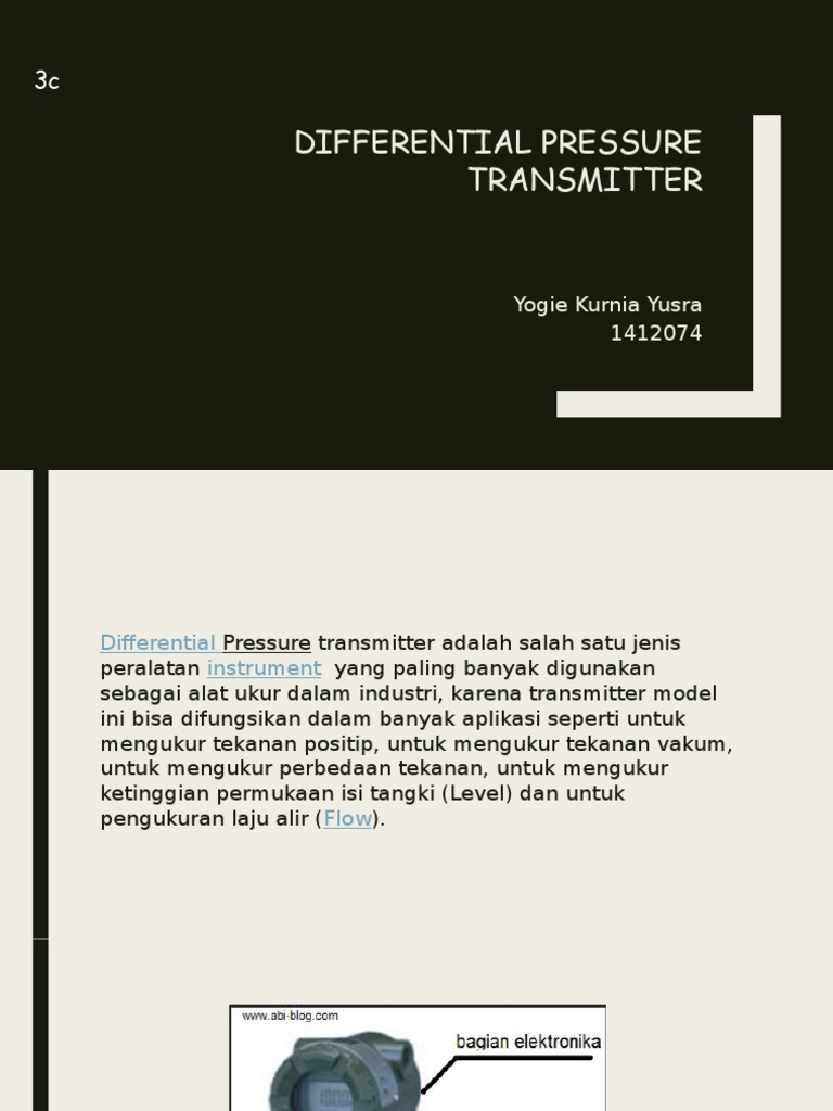 Cara Kerja Differential Pressure Transmitter | PDF