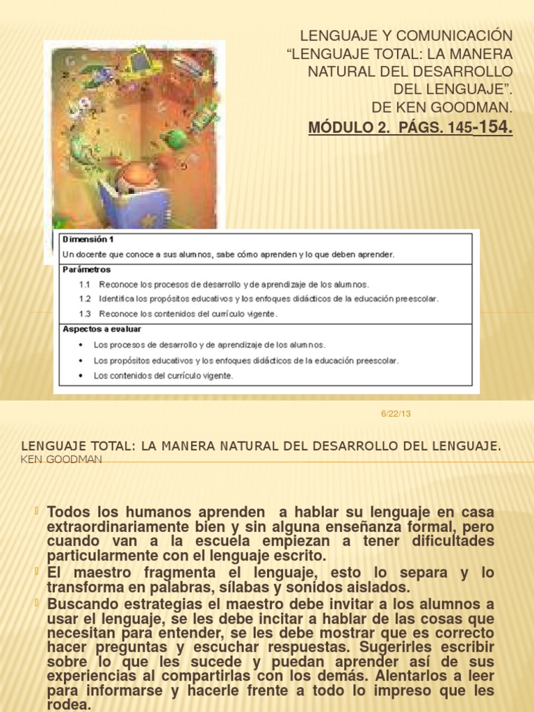 Lenguaje Total de Ken Goodman | PDF | Los símbolos | Aprendizaje