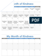 a month of kindness calendar