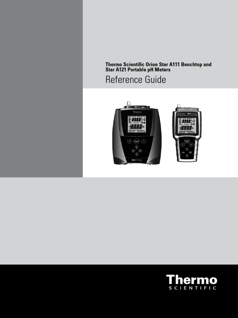 3) Orion Star A111 & Star A121 PH Meter Reference Guide PDF Ph Branches Of Thermodynamics