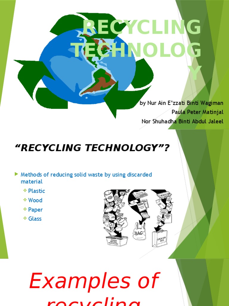 Innovative Recycling Technologies Explained | PDF | Home & Garden ...