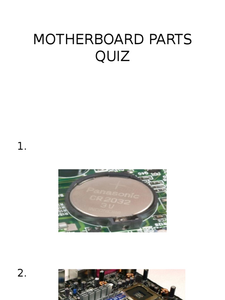 Motherboard Parts Quiz Computing And Information Technology