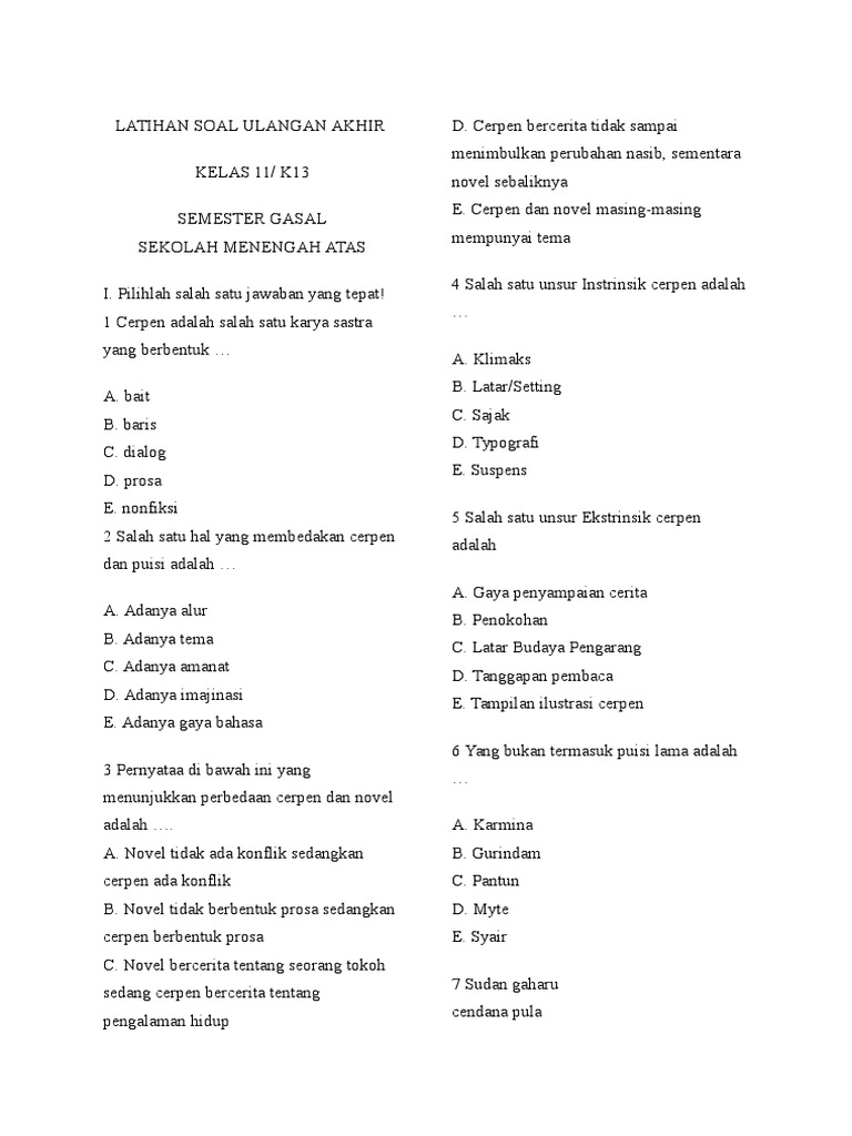 Latihan Soal Matriks Kelas 11 Contoh Soal Pelajaran