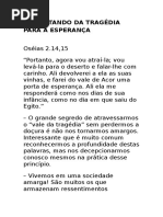 Transitando Da Tragédia Para a Esperança