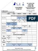 Dec 2016 Class Schedule