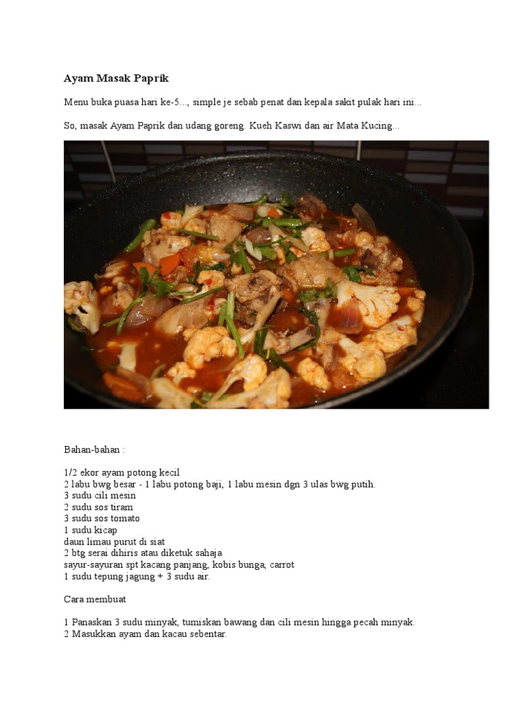 Ayam Masak Paprik Pdf