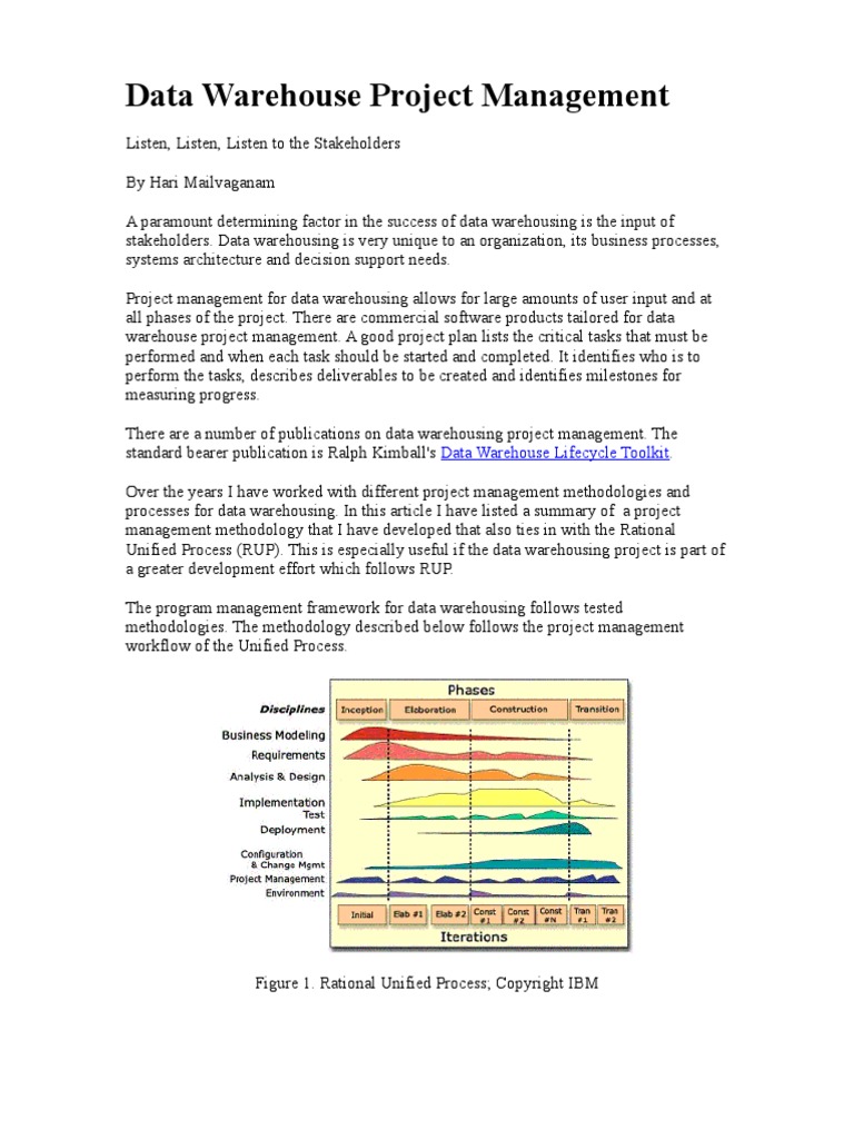 Data Warehouse Project Management | PDF | Data Warehouse | Project ...