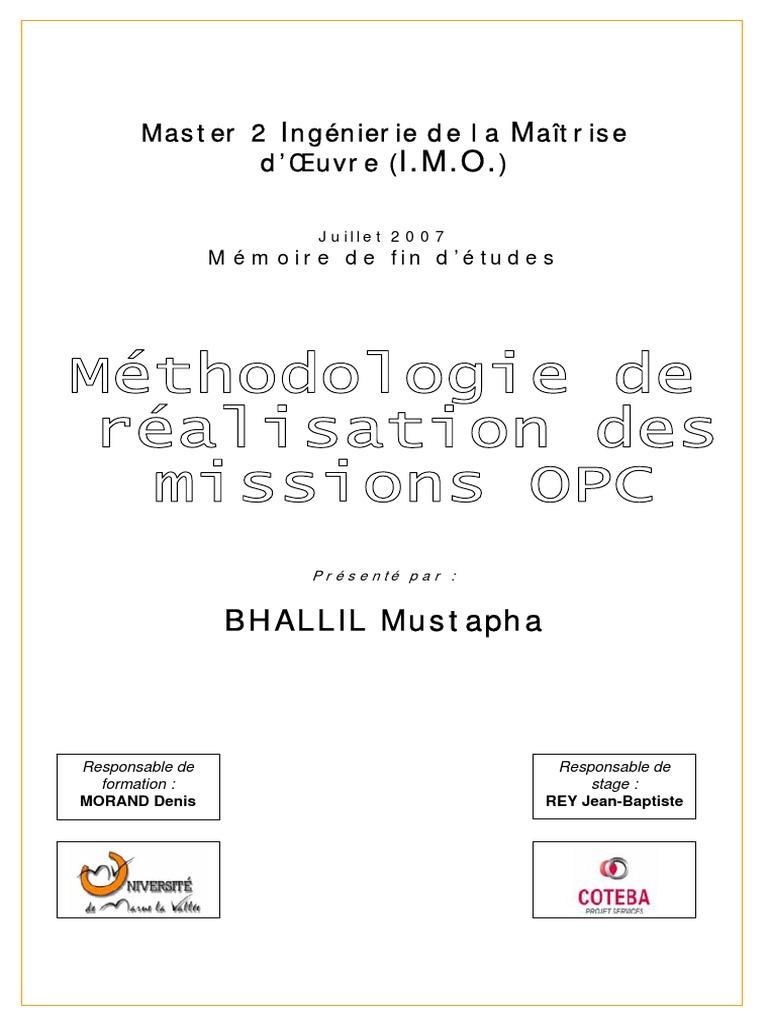 Méthodologie de Réalisation Des Missions OPC PDF | PDF | Management de ...