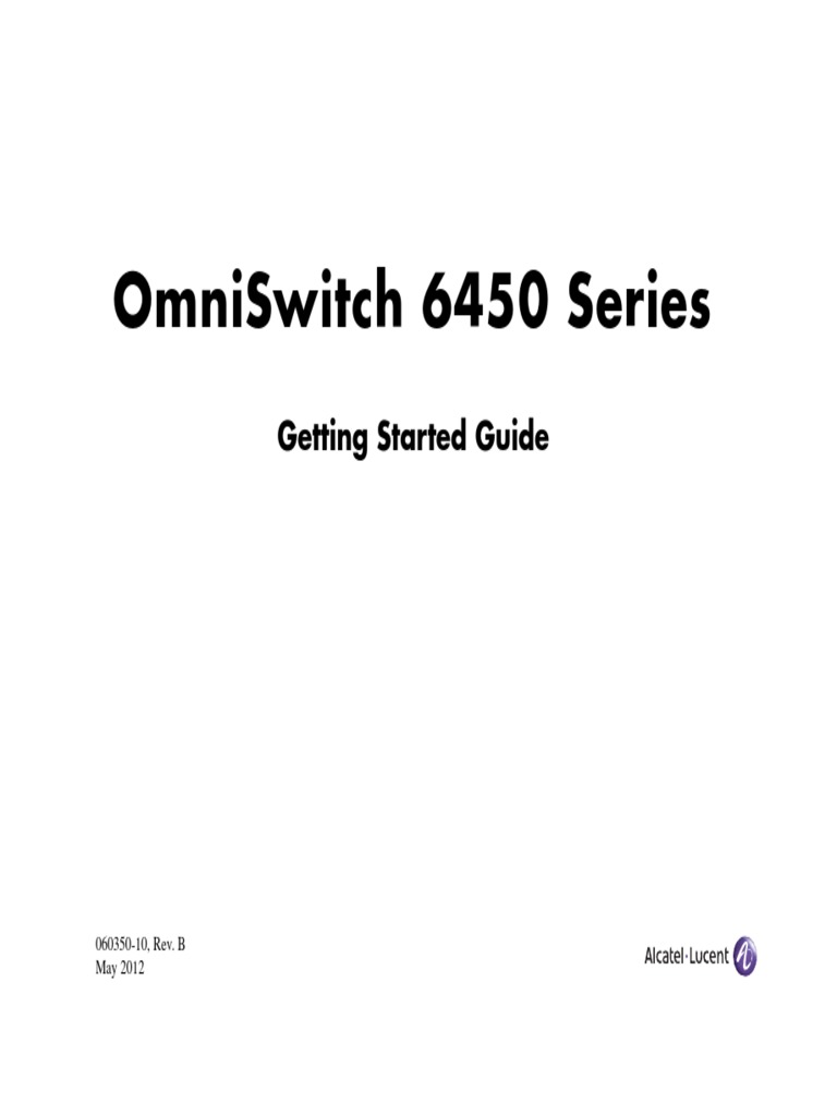 OmniSwitch 6450 Series Getting Started Guide PDF Command Line Interface Login