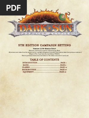 DARK SUN 5E