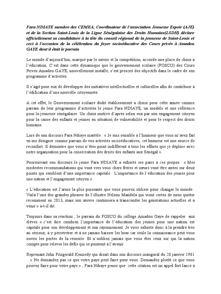 Citation Jeunesse Engagement