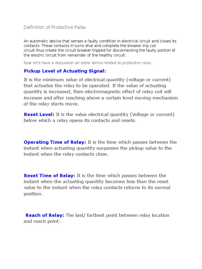 NED Relay Theory Protection System | PDF | Relay | Inductor