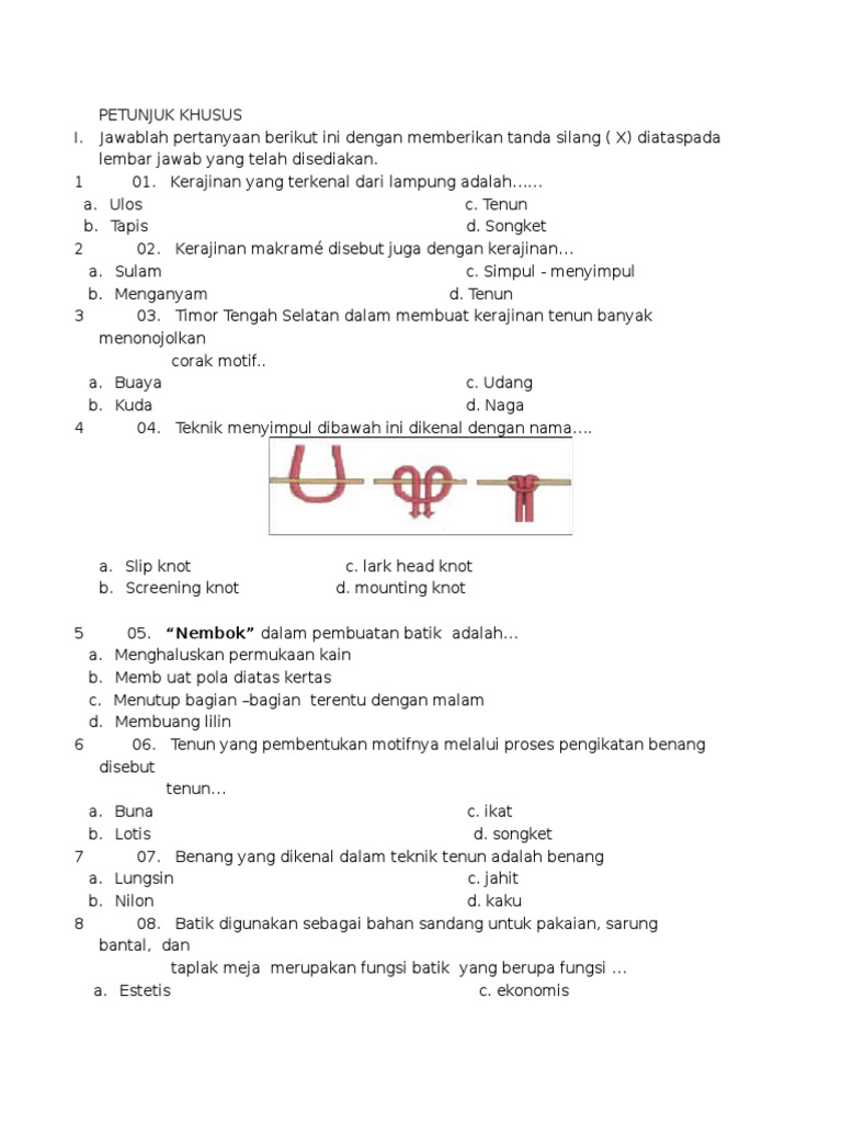 Soal prakarya