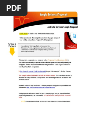 Janitorial Services Proposal
