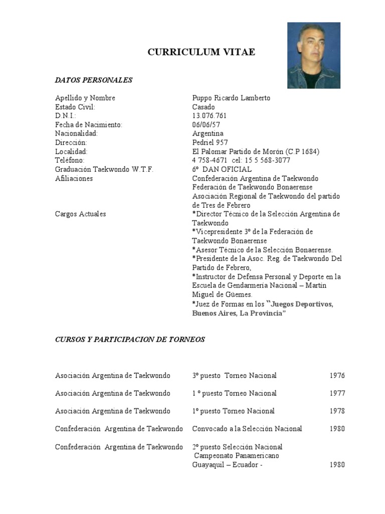 Combatives instructor resume picture
