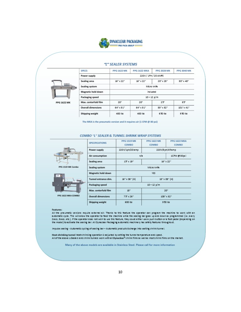 L Sealer Systems | PDF