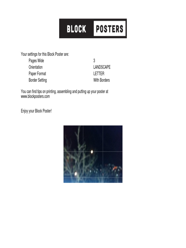 Block Poster Setup Instructions | PDF