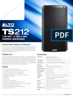 Alto Professional TS212 Spec Sheet