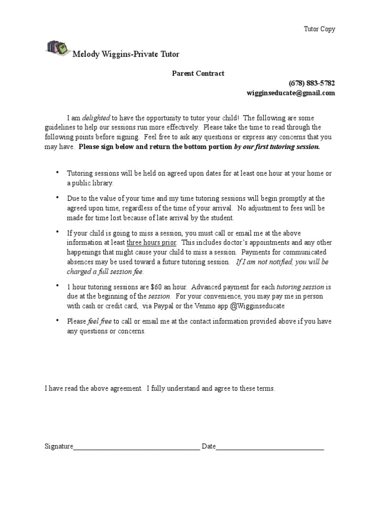 Private Tutoring Contract Agreement | PDF | Fee | Pay Pal