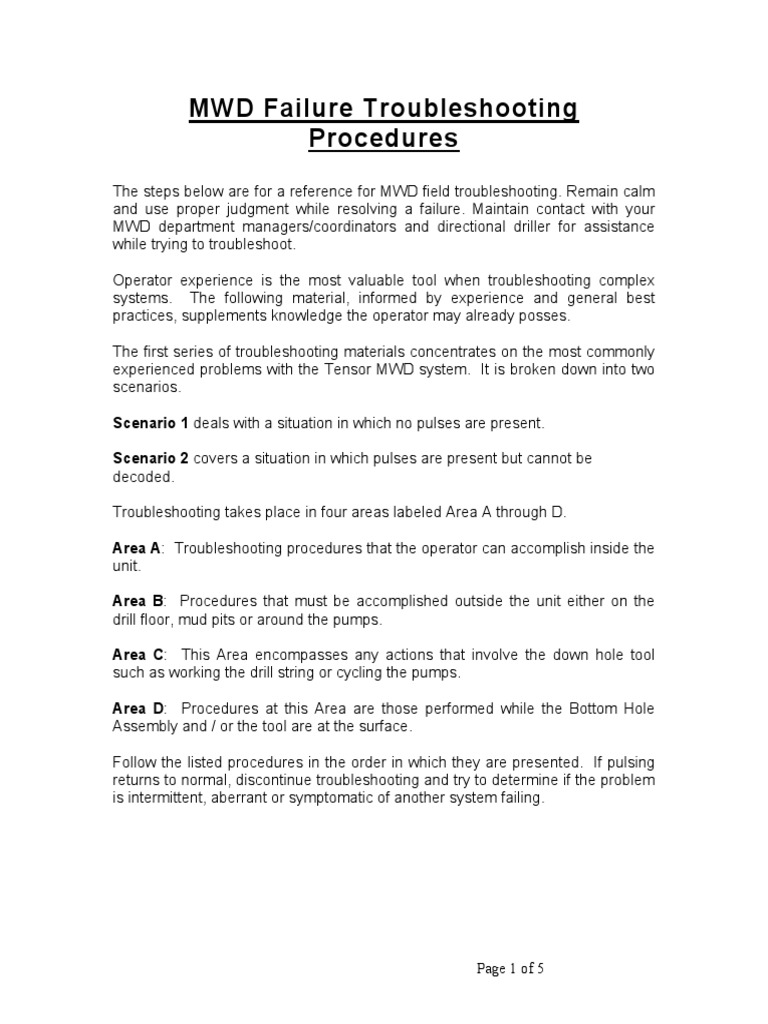 MWD Failure Troubleshooting Guide | PDF
