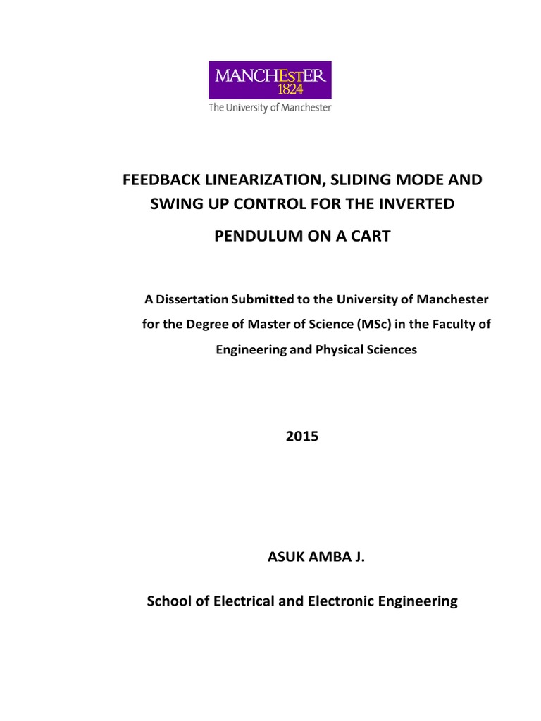 Feedback Linearization and Sliding Mode Control of Inverted Pendulum | PDF