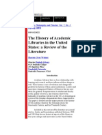 The History of Academic Libraries in The United States: A Review of The Literature