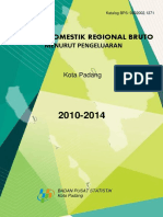 Pendapatan Domestik Regional Bruto Menurut Pengeluaran Kota Padang 2010 2014