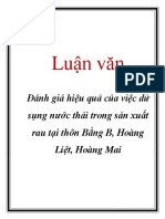 Luận văn: Đánh giá hiệu quả của việc dử sụng nước thải trong sản xuất rau tại thôn Bằng B, Hoàng Liệt, Hoàng Mai