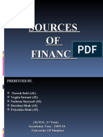 Sources OF Finance Sources OF Finance