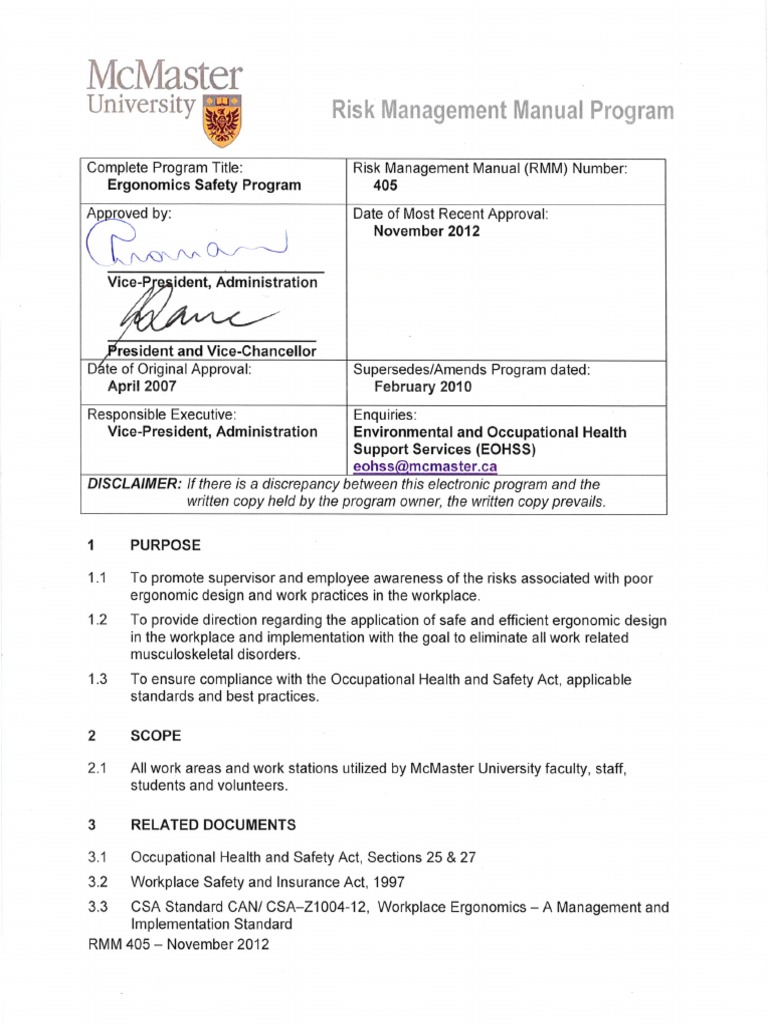 SafetyOffice RMM405 Ergonomics Safety Program 1 36 PDF