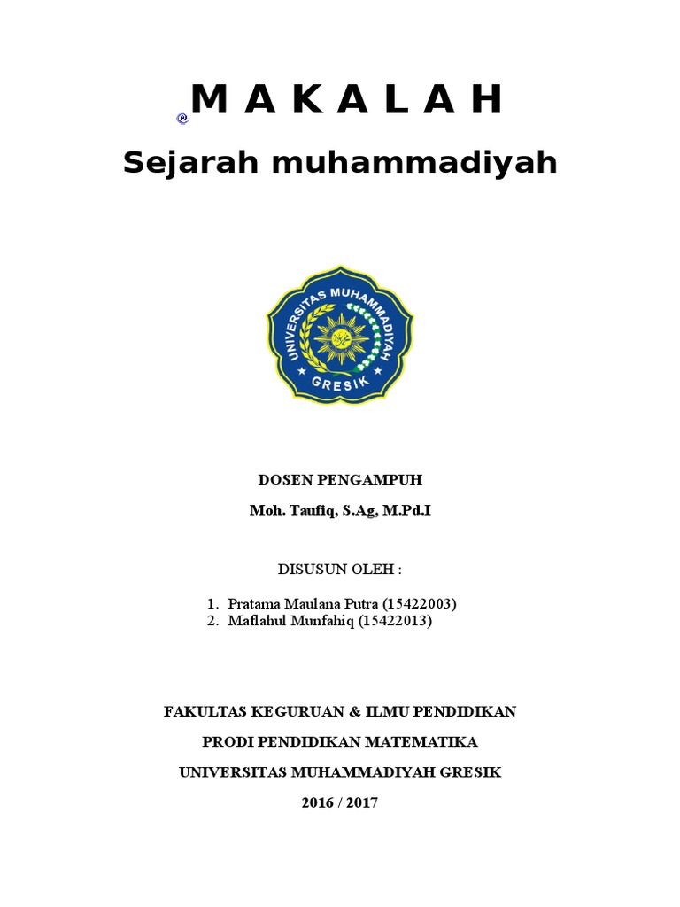 Makalah AIK - Sejarah Muhammadiyah