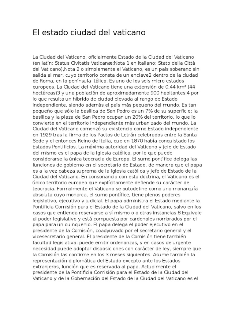 El Estado Ciudad Del Vaticano Ciudad del Vaticano Clero Católico Romano