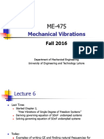 Mechanical Vibrations: Fall 2016