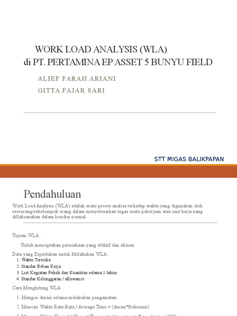 Analisis Beban Kerja di Pertamina EP | PDF | Teknologi & Rekayasa