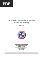 Tennessee Real Estate Commission Instructor Training Manual