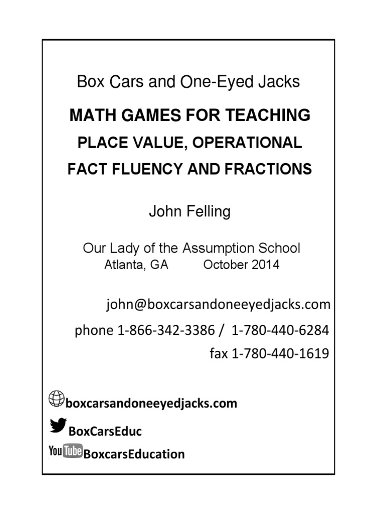 Box Cars and One Eyed Jacks PDF Dice Gaming