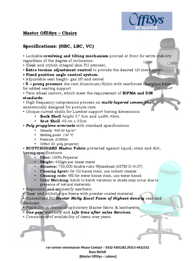 Master OffiSys Ergonomic Office Chairs | PDF | Wood | Chair
