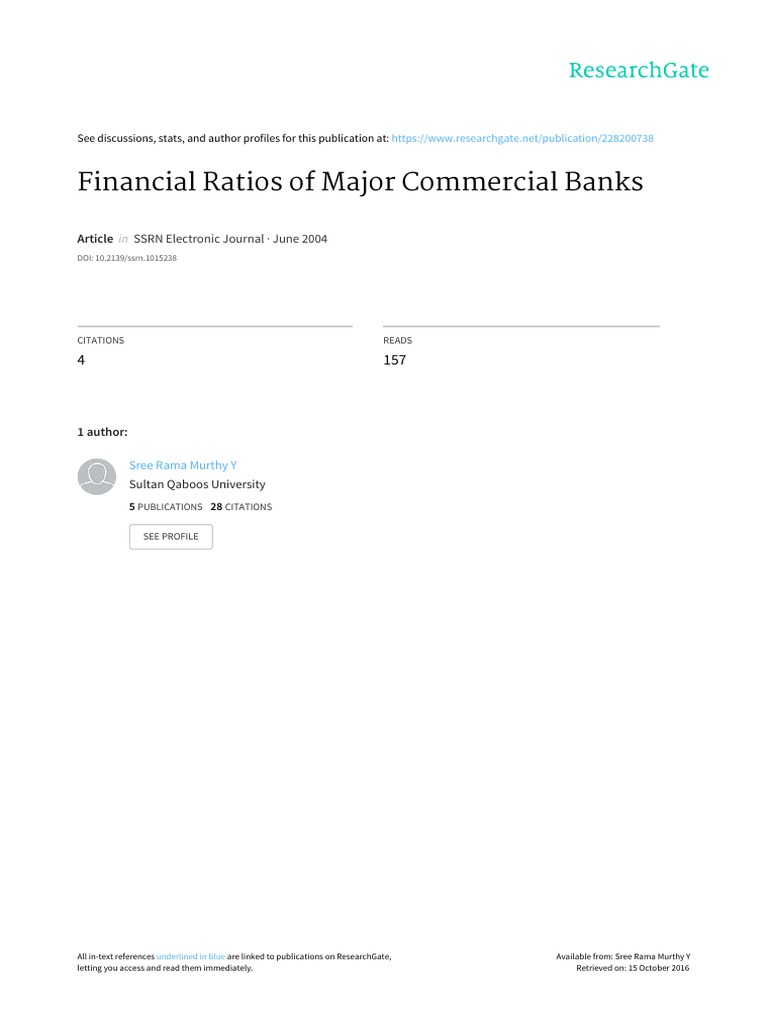 Financial Ratios of Oman's Banks Analysis | PDF | Leverage (Finance ...