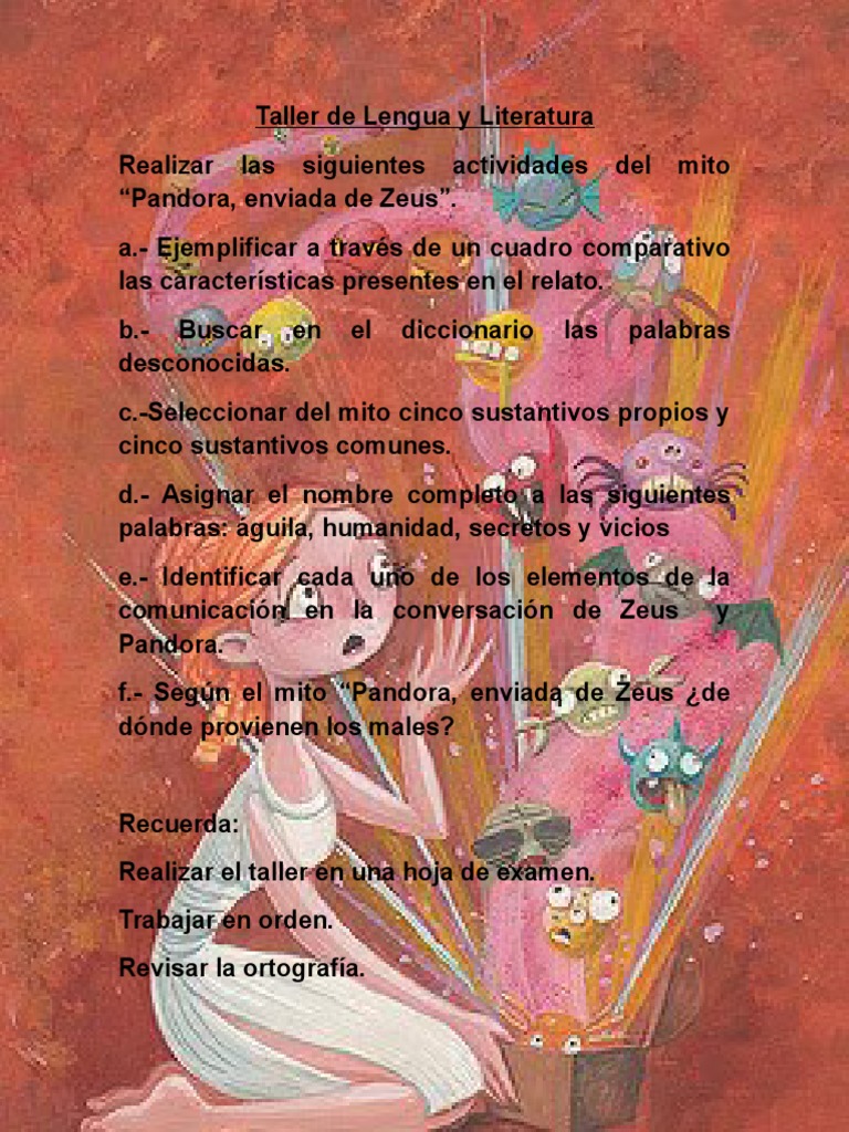 Actividades para Taller de Lengua y Literatura | PDF | Artes del ...
