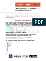 Routh Hurwitz Stability Criteria - GATE Study Material in PDF
