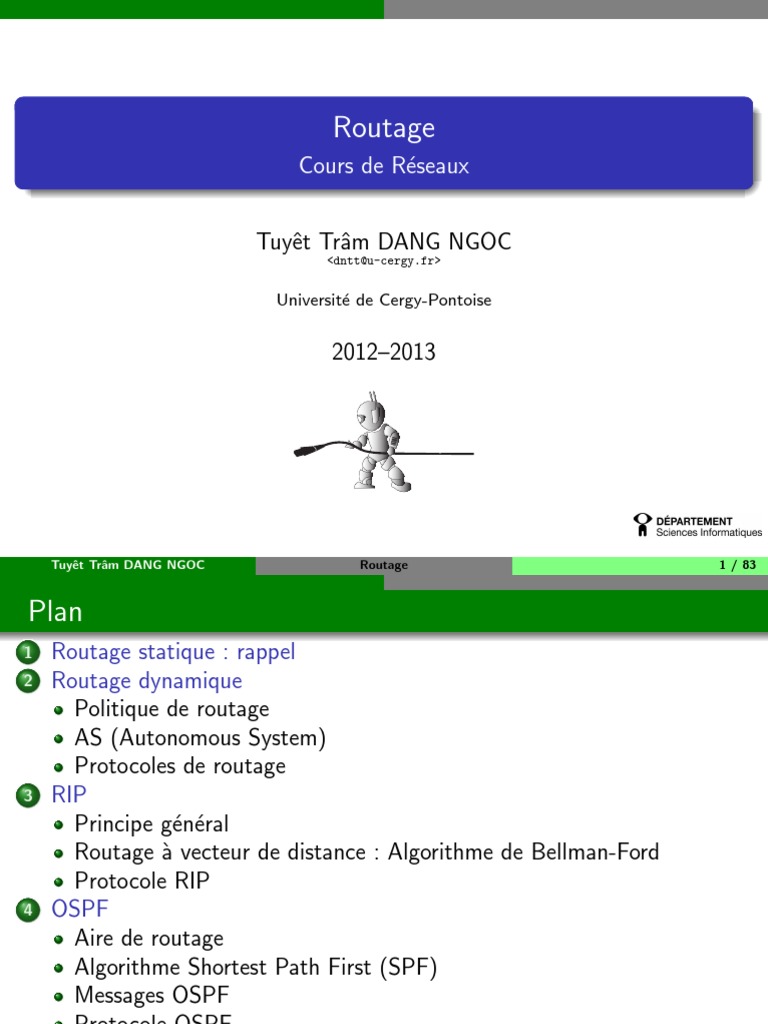 Routage dynamique et protocoles associés | PDF | Routage | Standards de ...