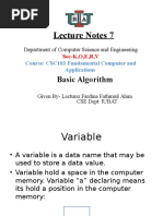 Modified Leture Notes 7 (CSC-103) Algorithm