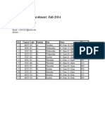 Online Course Enrolment: Fall-2014: SL Course Code Section Day Time Room