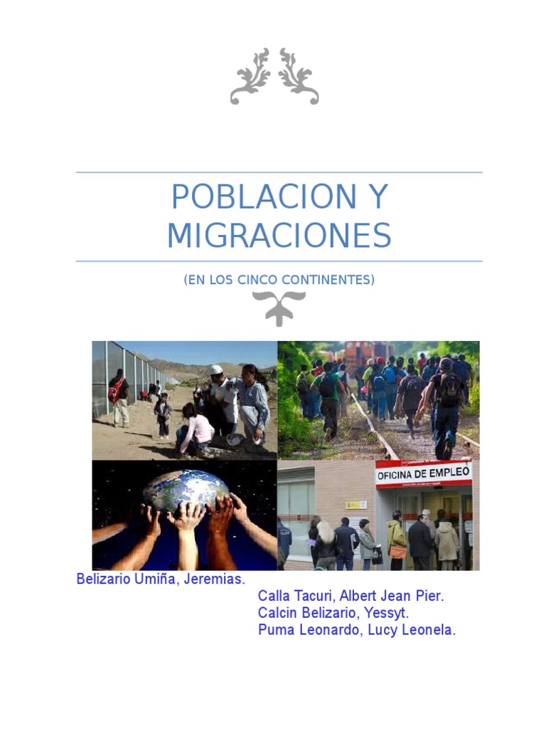 Monografia Población y Migraciones PDF Población Migración humana