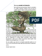 Carta a la Madre Naturaleza sobre contaminación y cambio climático